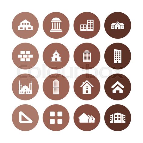 Architecture Icons Universal Set For Stock Vector Colourbox