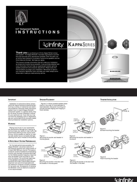 Infinity Kappa Perfect 61 Loudspeaker Audio Engineering