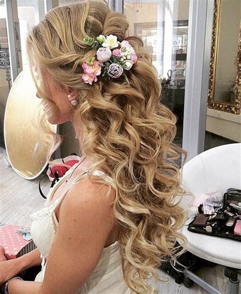 Half Updo Long Curly Hairstyles For Prom Updo Wedding