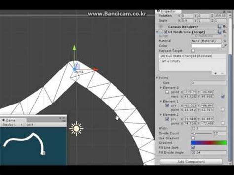The coding is in c#. Draw bezier mesh lines in Unity3D canvas - YouTube