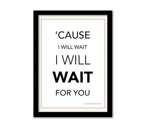 Mumford And Sons I Will Wait 2 Song Lyric Poster A3 By Smartarte