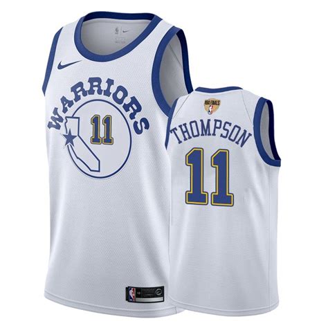 Golden State Warriors Klay Thompson White 2018 Finals Classic Jersey