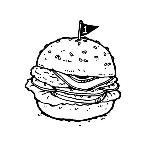 Illustration Burger Line Art 7242482 Vector Art At Vecteezy