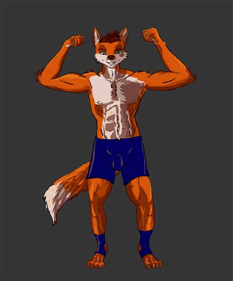 athletic male fox practice — weasyl