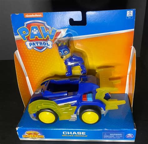 New Paw Patrol Mighty Pups Super Paws Chase Action Figure And Deluxe