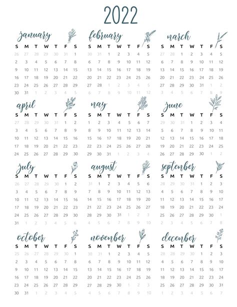 Free Printable Calendar 2022 Templates Yearly Calendars Free