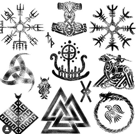 An Assortment Of Viking Symbols And Designs