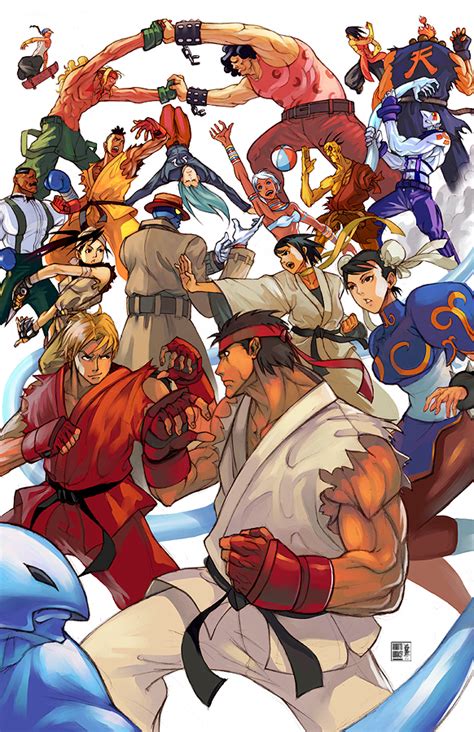 Chun Li Ryu Makoto Ibuki Ken Masters And More Street Fighter And More Drawn By