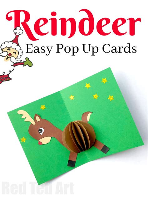 Cute cards diy cards your cards tarjetas stampin up embossed cards stamping up cards drops design paper cards flower cards. 3D Reindeer Card DIY - Red Ted Art - Make crafting with kids easy & fun