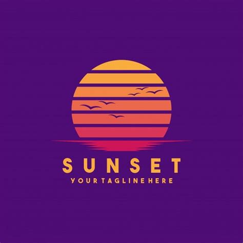 Premium Vector Creative Modern Sunset Logo Design Sunset Logo Logo