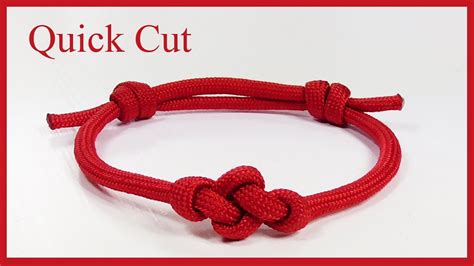 Using one solid colour, this design provides a cleaner look than the braided bracelet, but still remains one of the thinner options out there. Paracord Bracelet: "Eternity Knot" Bracelet Design - Quick Cut - YouTube