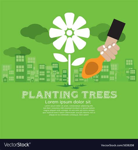 Planting Trees Royalty Free Vector Image Vectorstock