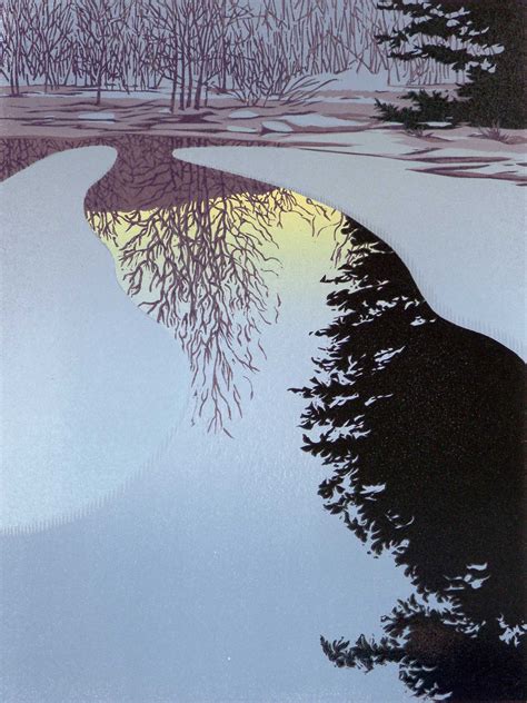 Ice Dawn By William Hays Linocut Print Artful Home