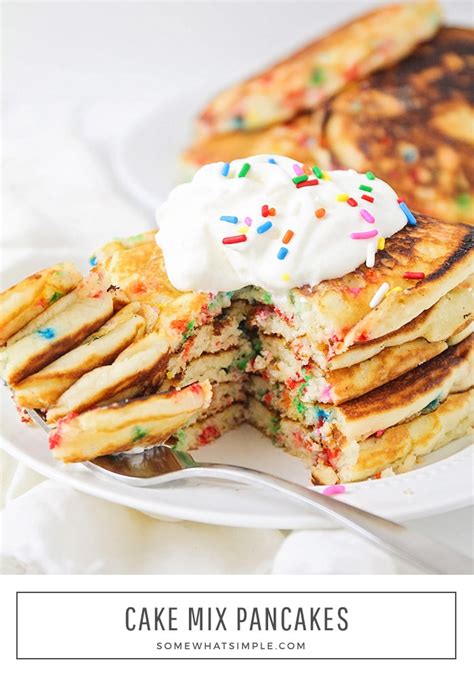Cake Mix Pancakes Use Any Box Of Cake Mix Somewhat Simple