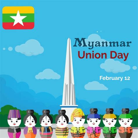 Modèle De La Journée De Lunion Au Myanmar Postermywall