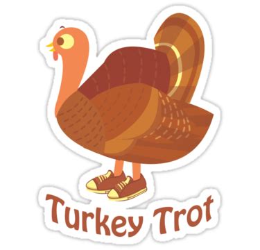 'Turkey Trot Cute Cartoon Turkey wearing Sneakers' Sticker by Eggtooth | Turkey trot, Trot, Cute ...