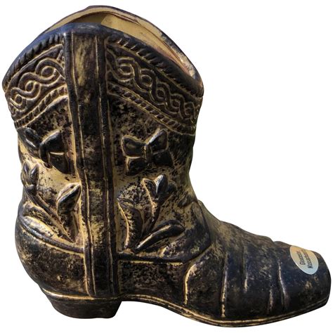 I planted soprano purple in it because they look kind of like wildflowers and would fit the rustic look of the boot. Rubens Original Ceramic Western Cowboy Boot Planter ...