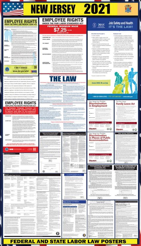 2021 New Jersey Labor Law Posters ⭐ State Federal Osha Laborlawhrsigns