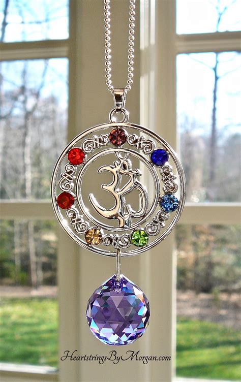Chakra Om Pendant With Or Without 20mm Swarovski Crystal Ball Etsy Canada