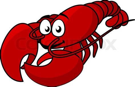 Cartoon Red Lobster Stock Vector Colourbox