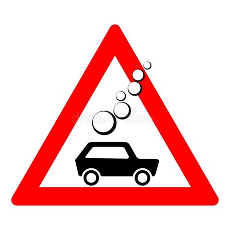 Road Sign Of Rock Slide Rock Fall Warning Sign Stock Illustration