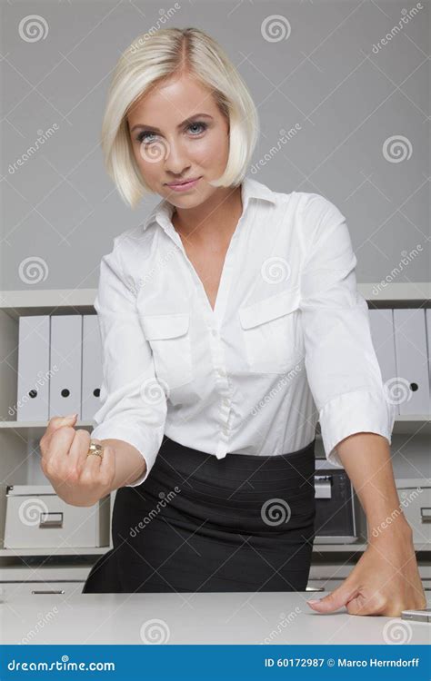 Successful Business Woman Rises Her Fist Stock Image Image Of Fist