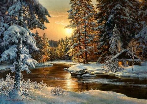 Beautiful Snow Scenes ~ Пейзажи Картины пейзажа Картины с