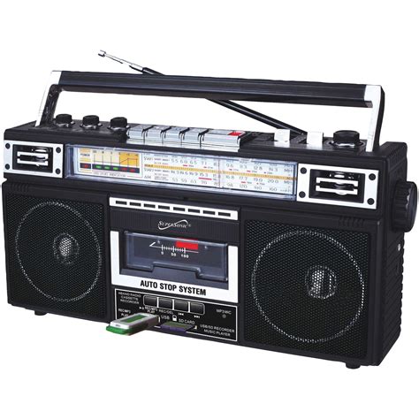 Supersonic Sc 3201bt Bk Retro 4 Band Radio And Cassette Player With