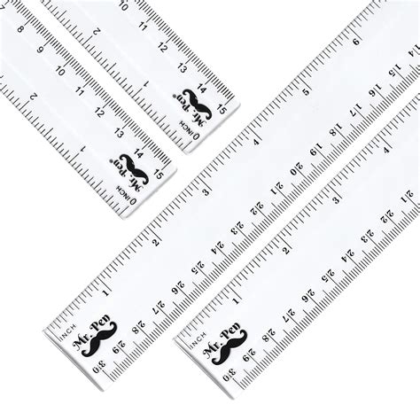 mr pen ruler 24 pc rulers 12 6 ruler 12 inch clear ruler 6 inch ruler plastic ruler