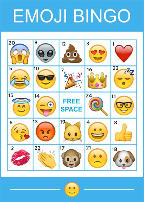 Emoji Bingo Printable Free Printable Templates