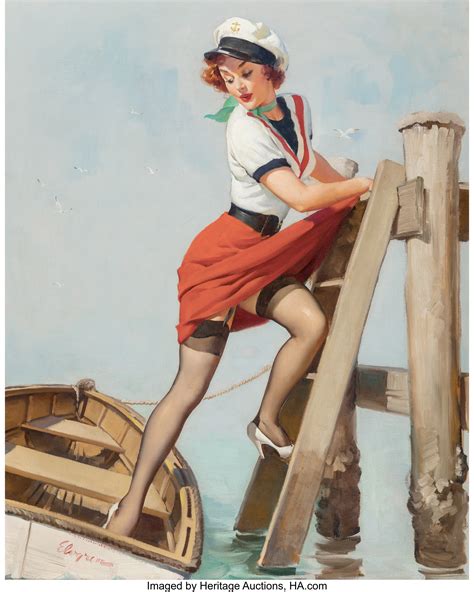 Gil Elvgren American 1914 1980 Sailor Beware Brown And Bigelow