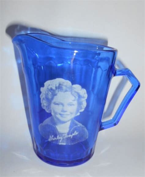 VTG 1930 S Hazel Atlas SHIRLEY TEMPLE Ritz Cobalt Blue Glass Mini