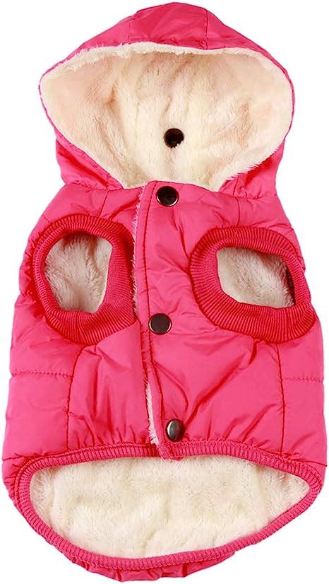Small Dogs Winter Clothing Fleece Lined Dog Coat Dog Hoodie Winter Dog