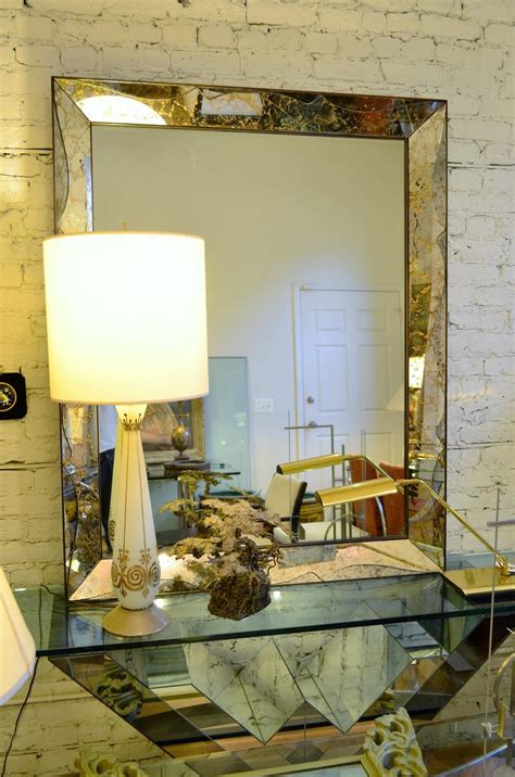 Monumental Venetian Style Smoked Glass Mirror For Sale At 1stdibs