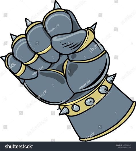 Armored Gaunlet Fist Shape Iron Fist Stock Vector Royalty Free