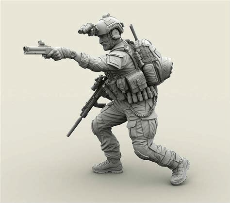 135 Scale Modern Us Seal Special Forces Grenade Launcher Miniatures