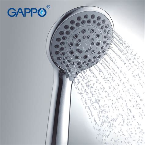 gappo 1pc top quality bathroom shower head 5 ways round hand shower heads abs in chrome plated