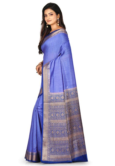 Maybe you would like to learn more about one of these? Banarasi Pure Muga Silk Saree in Indigo Blue : SNEA1950