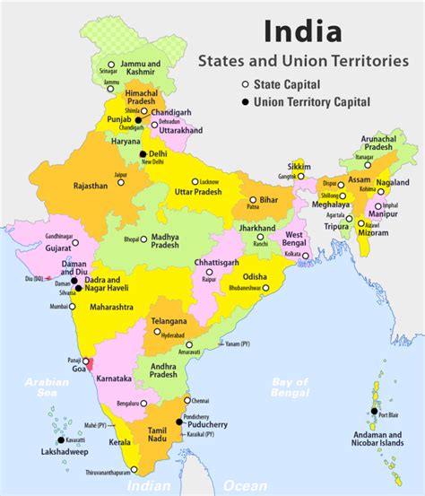 The states and union territories are furt. Indian States and their Capitals - GKmojo | Union ...