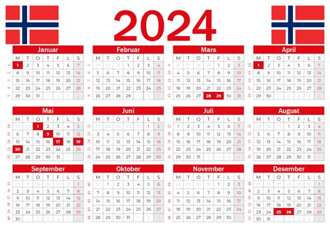 Kalender 2024 Med Helligdager Norsk Periodic Table Diagram February