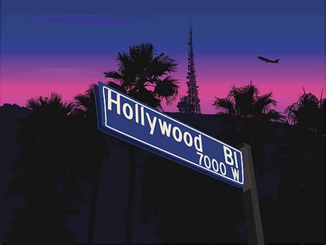 Hollywood Sign Sunrise Illustrations Royalty Free Vector Graphics