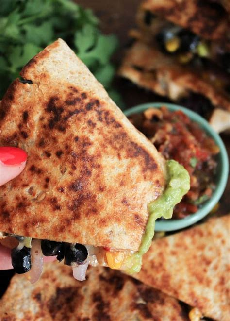 Spicy Chicken Quesadillas With Corn Black Beans And Caramelized