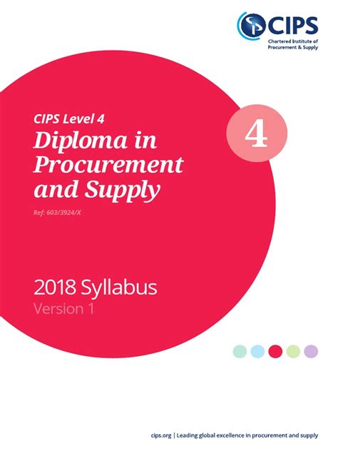 Cips Level 4 Diploma In Procurement And Supply Pdf Procurement