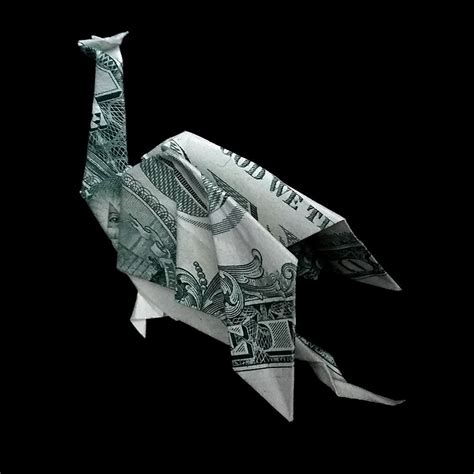 Real 1 Dollar Bill Origami Miniature Winged Dragon Figure Etsy In