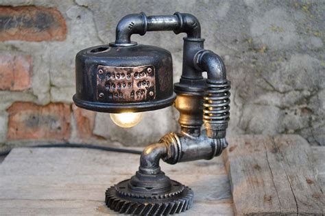 Steampunk lamp, industrial age, edison bulbs, glass insulators, gauges, lots of brass, dimmer & cloth covered cord! Steampunk Lamp for sale in UK | 57 used Steampunk Lamps