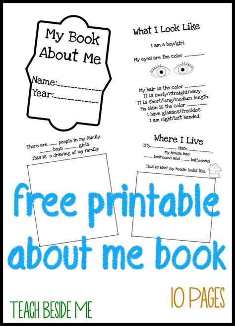 Free Printable All About Me Preschool Books Template
