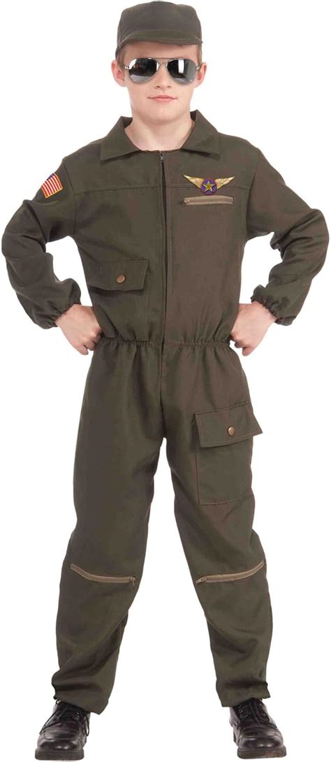 Kids Child Air Force Costume Uniform For Boys Pilot Airman Flight Suit