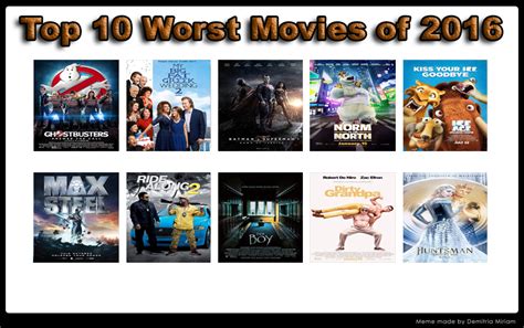 Top 10 Worst Movies Of 2016 Complete Version By Kouliousis On Deviantart