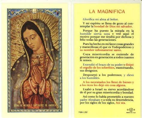 La Magnifica God Prayer Prayer Quotes Catholic Prayers In Spanish
