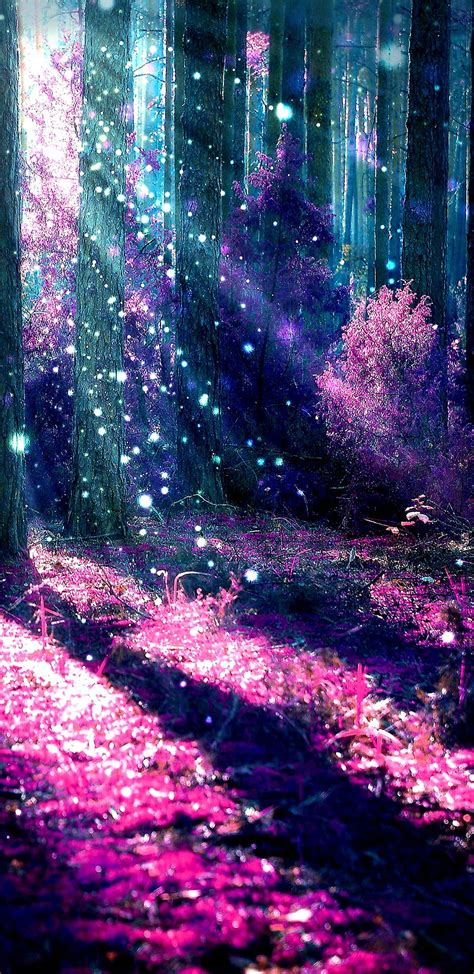 Fantasy Forest Fantasy Forest Magic Pink Sparkle Hd Phone